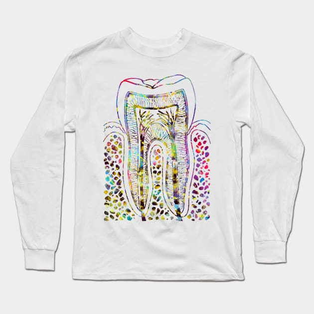 Tooth Structure Long Sleeve T-Shirt by erzebeth